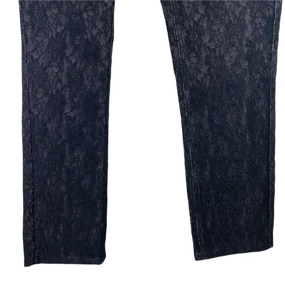NEW Sound Style Elegant Black Jeans Floral Lace Overlay Sz 8 Preppy - Picture 5 of 12
